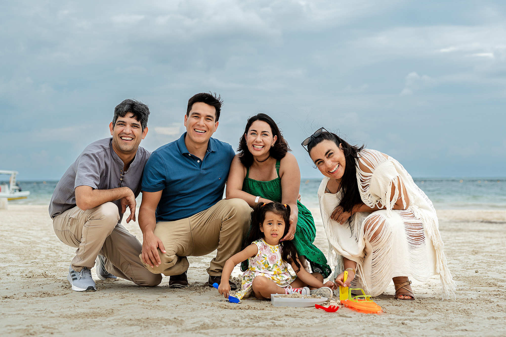 Intimate beach proposal photography in Puerto Morelos for destination weddings.