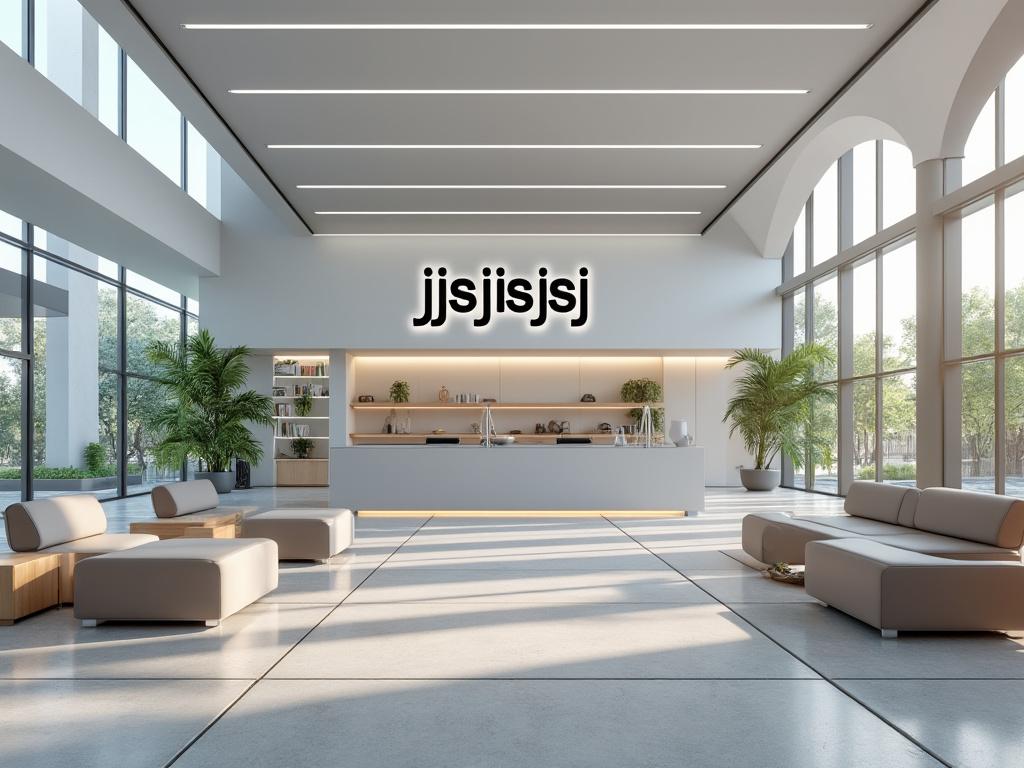 Spacious modern lobby with large windows, sleek decor, and comfortable seating.