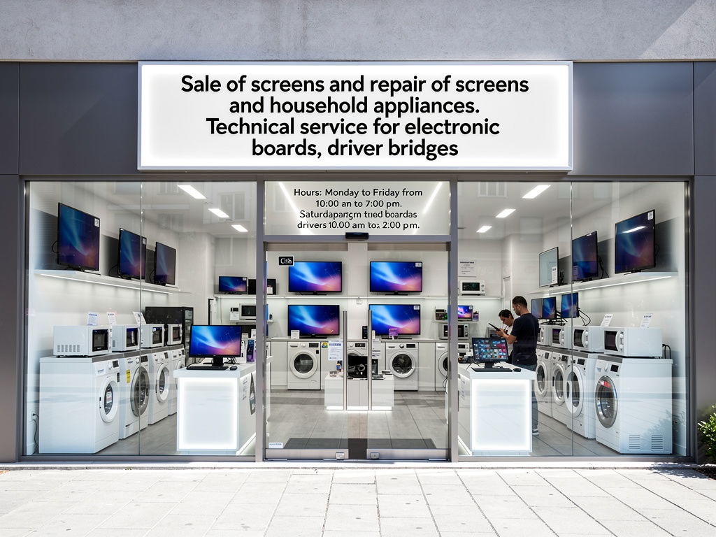 Tienda de venta y reparación de pantallas y electrodomésticos con servicio técnico electrónico