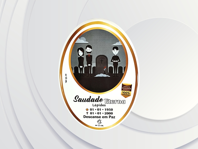 Foto em porcelana oval [FP-G2]