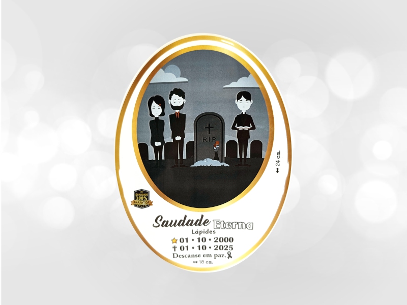 Foto em porcelana oval [FP-G3]