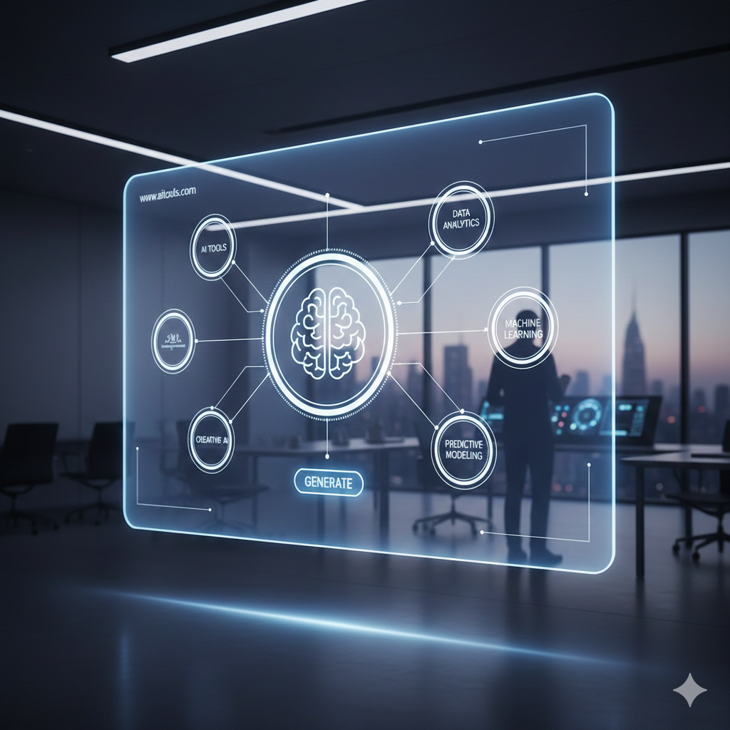 Futuristic server room with digital code on a laptop and colorful LED lights.