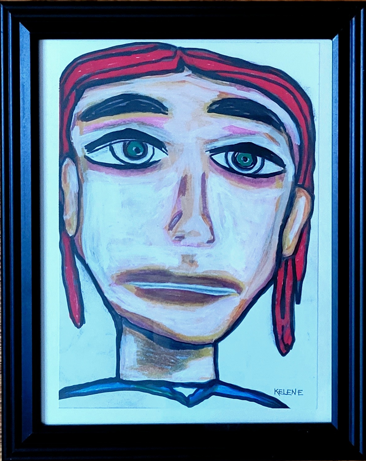 Title What day is it? 12 X 14 pen and pencil on paper. Framed 2022 Artwork copyrighted.