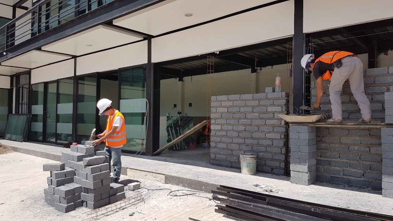 Modern living room with a large sofa
