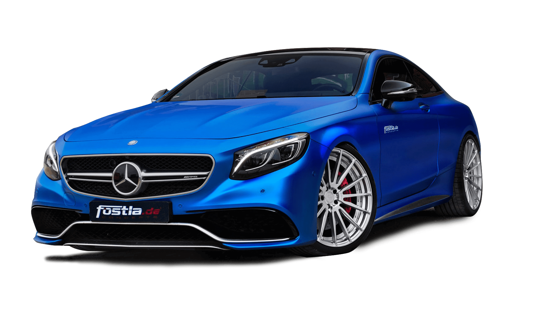 a blue mercedes