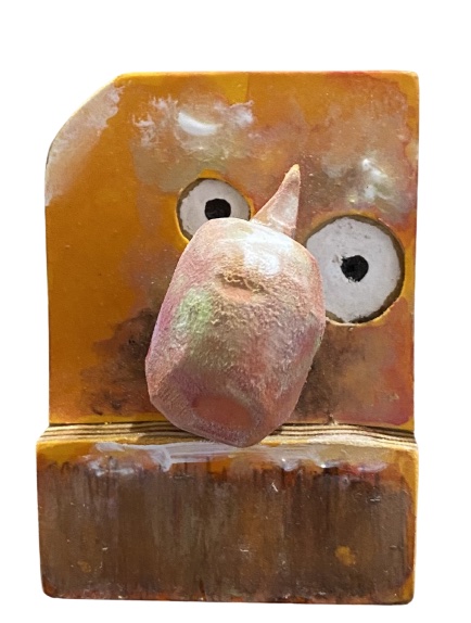 Acrylic on wood w/ carved nose
3.75"
$50
