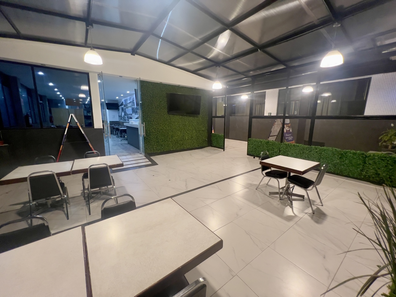 Plate with salad and stake