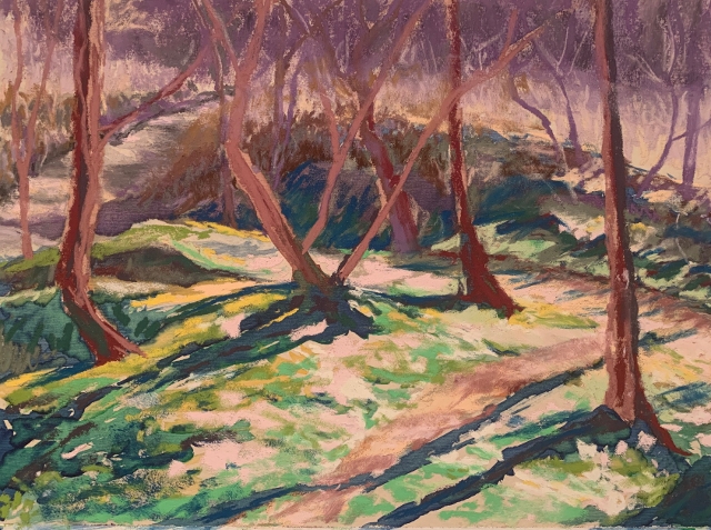 Kaddeche, From the Canal to the River, 9" x 12" Pastel 