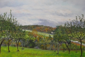 1. I-64 Orchard at Tinkling Spring, 8x12 oil on panel