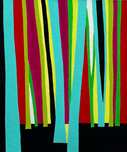 Levinson, Aqua Trees, 10 1/2" x 8 3/4" Acrylic