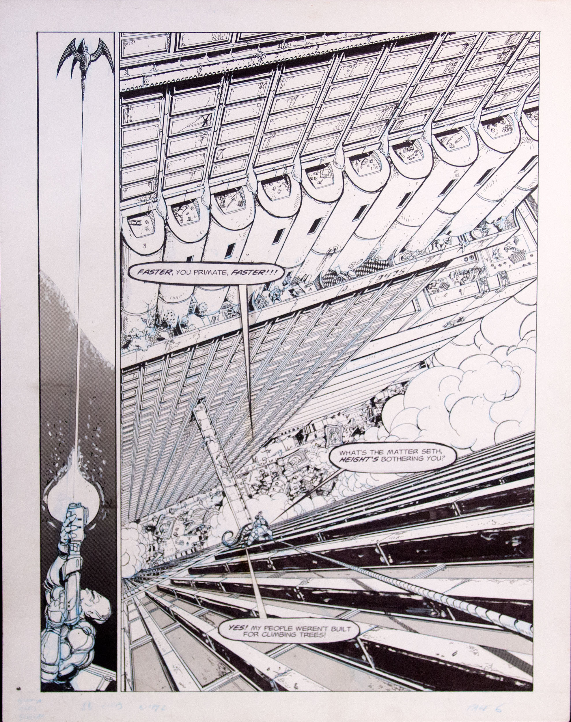 Omega Corps - page 5
24" x 19"  Ink on Paper 1991