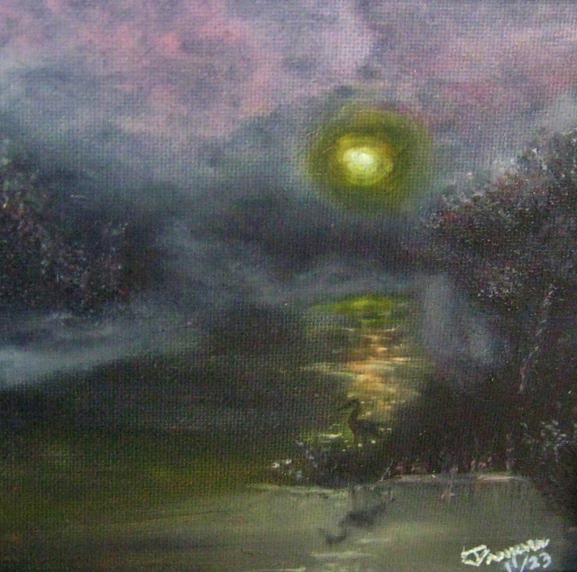 Pankiw, Egret at Sunset, 6" x 6" Oil