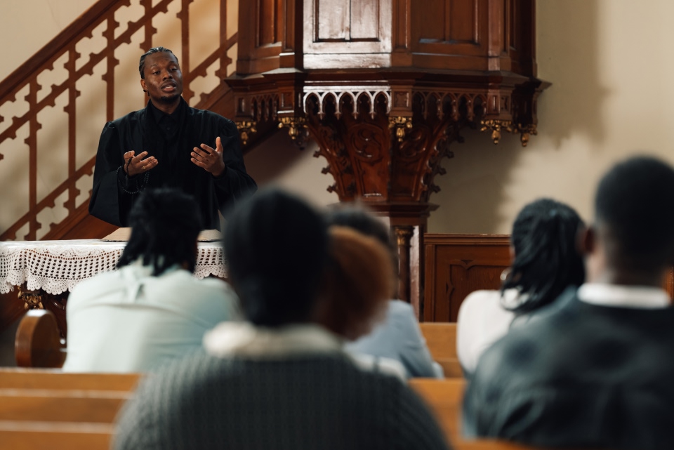 People at a church service