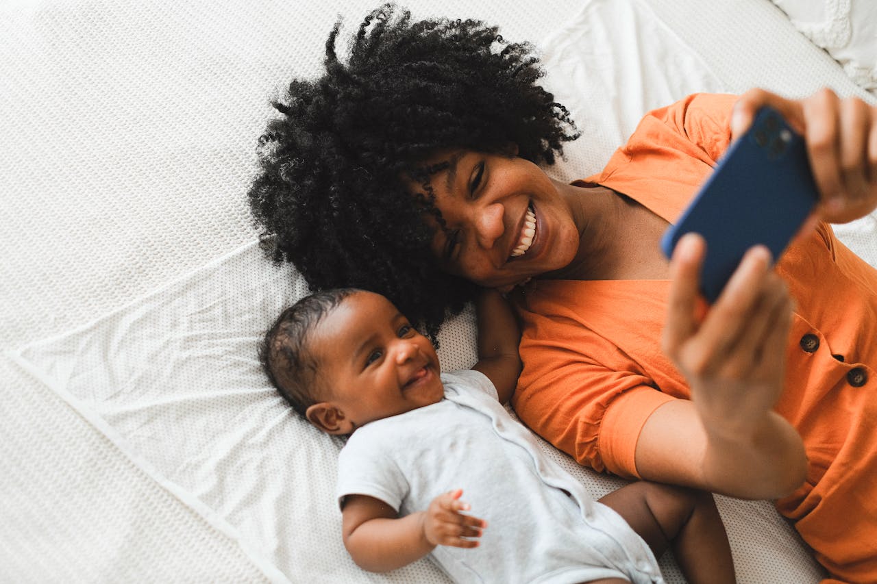Mother and Baby Smiling