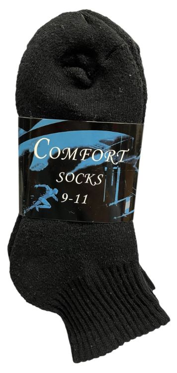 Q301 
2PK CONFORT SOCKS QUARTER BLACK 9-11
UPC 812462030606
Q401 2PK COMFORT SOCKS QUARTER  BLACK 10-13
UPC 812462030279
120 CS PACK
