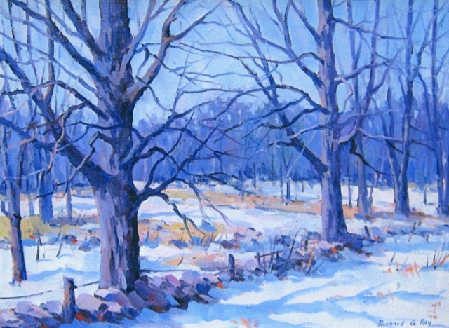 Stone Wall Maples, 12 x 16 Oil