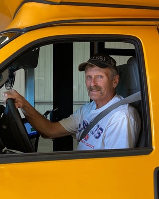Rick G started in 2018 and drives mini bus 14 out of our Shakopee facilities. Rick really likes the people that he works with, the flexible schedule and getting to know the students and their parents. Rick and his wife enjoy spending time at their lake place, fishing, hunting, and spending as much time as possible with their grandson.