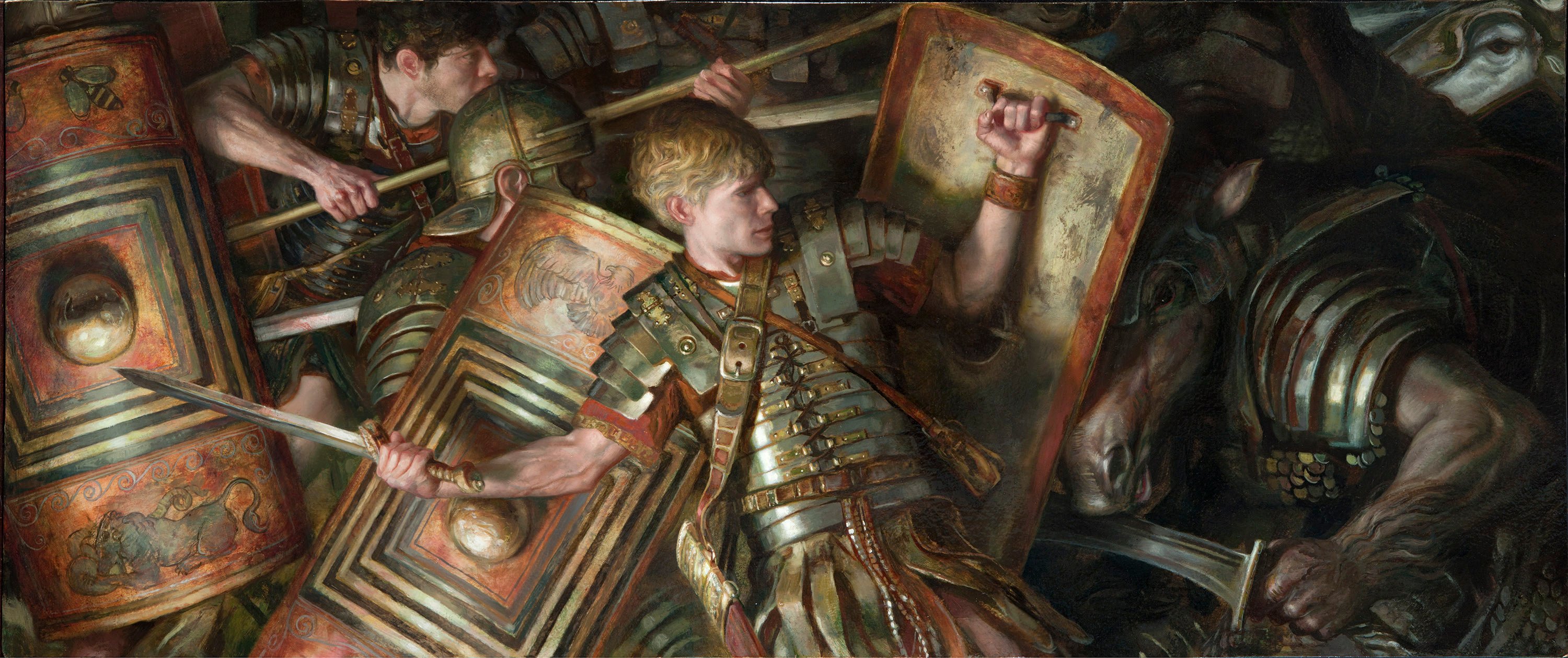 Roman Legionnaires
24" x 48"  Oil on Panel  2014
cover commission for Tor books for David Drake novel
private collection