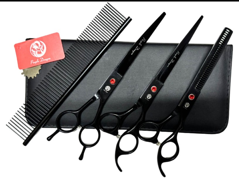 TA03 SET DE TIJERAS 
PROFESIONAL PURPLE 
DRAGON NEGRO