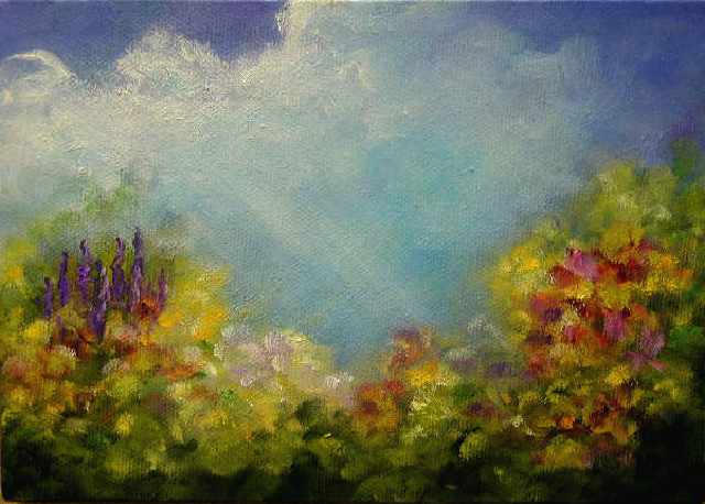 Angel In The Clouds    5"x 7" Oil on Canvas  SOLD