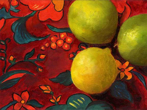 Lime Pow Wow - 6"x8"   Oil on Canvas Panel SOLD