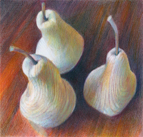 Livio de Marchi Pears #2 (Coloured Pencil on Arches HP)