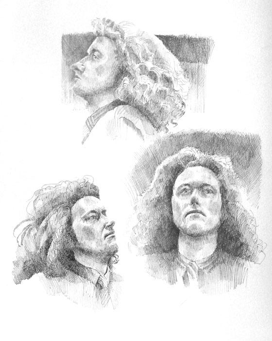Three Perspectives on Ben, pen and ink