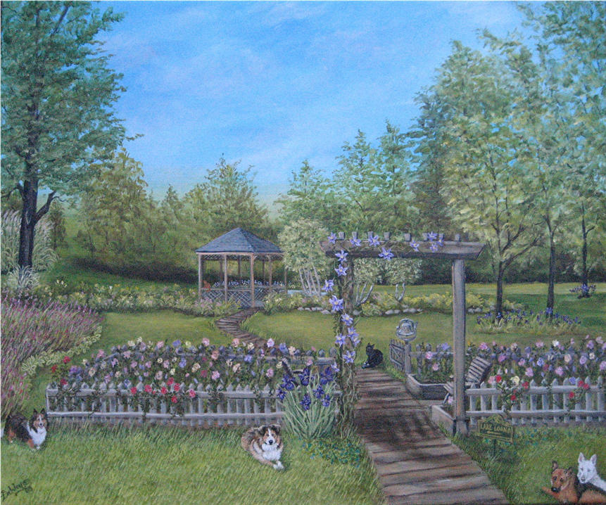 Final acrylic painting containing all elements client requested.