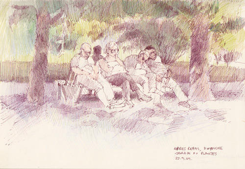 Apres repas, dimanche (Jardin des Plantes, Paris)