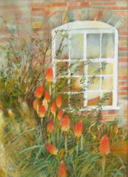 Red Hot Pokers (Pastel 12" x 9") Private Collection