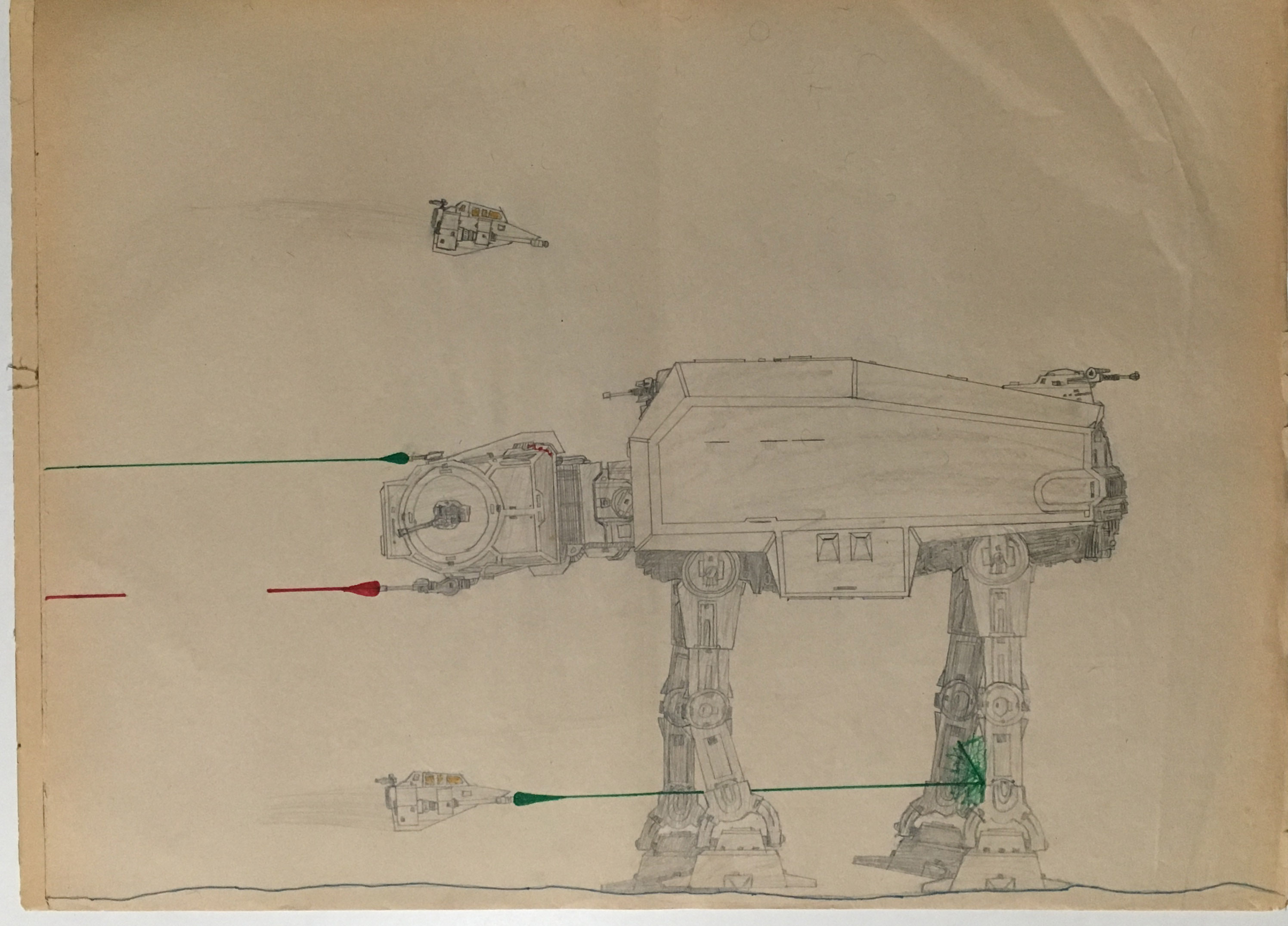 AT-AT
18" x 24" pencil and marker on paper 1980