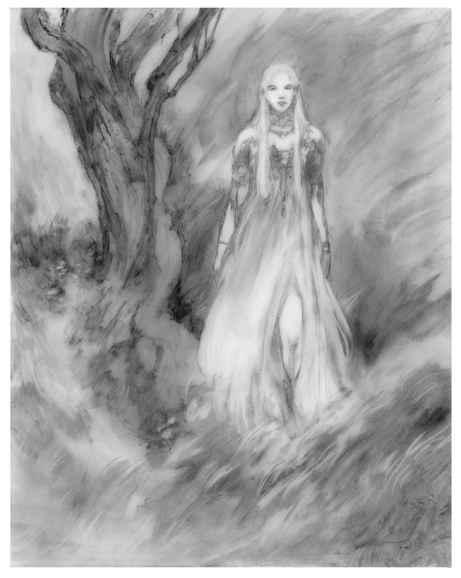 Elegy For Darkness - Cerelinde
14" x 11". Graphite on Duralar 2018