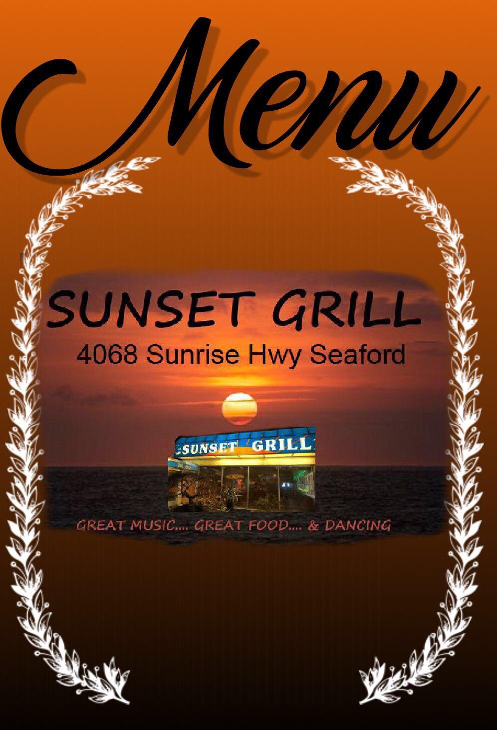 Sunset Grill Long Island New York Bar Menu