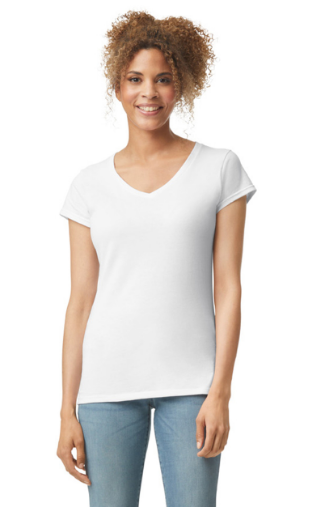 CAMISETA CON ESCOTE EN V DE MUJER