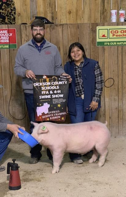Itzel Deaquino
2023 Dickson County FFA & 4-H
Swine Show
Reserve Grand Champion
 Overall Barrow