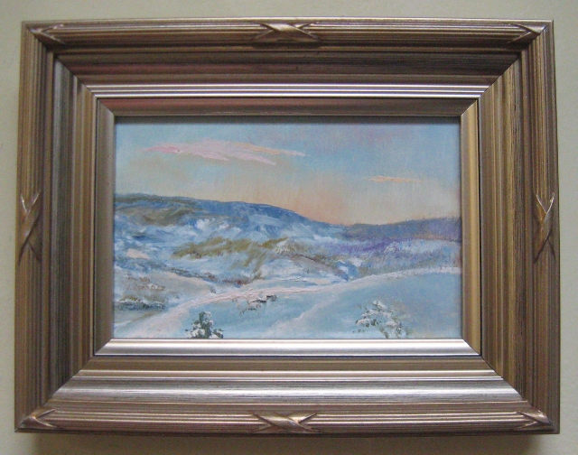 Snowy, Avon, CO, 4 x 6 Oil on Panel