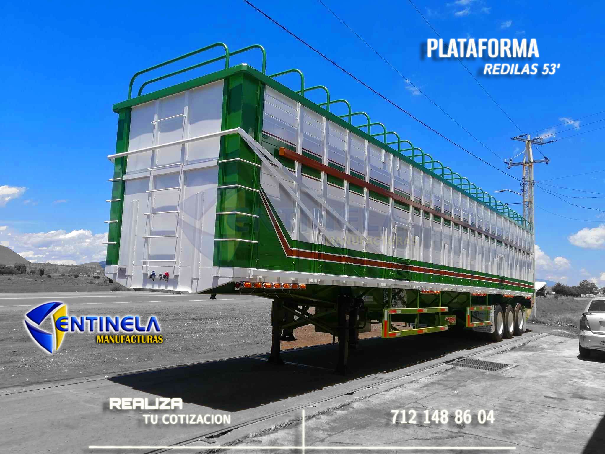 Plataforma con redilas a 53 pies