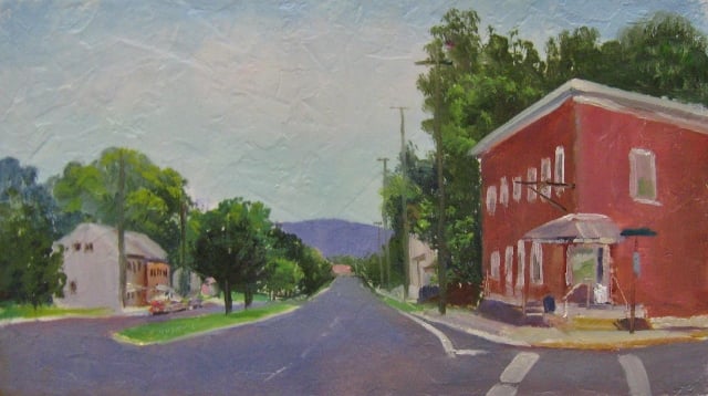 67. Hagerstown , E Wilson & Pope Ave. 7x12 oil on panel