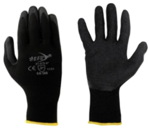GUANTE NYLON NEGRO PALMA DE LATEX DERMA CARE EJ51-975