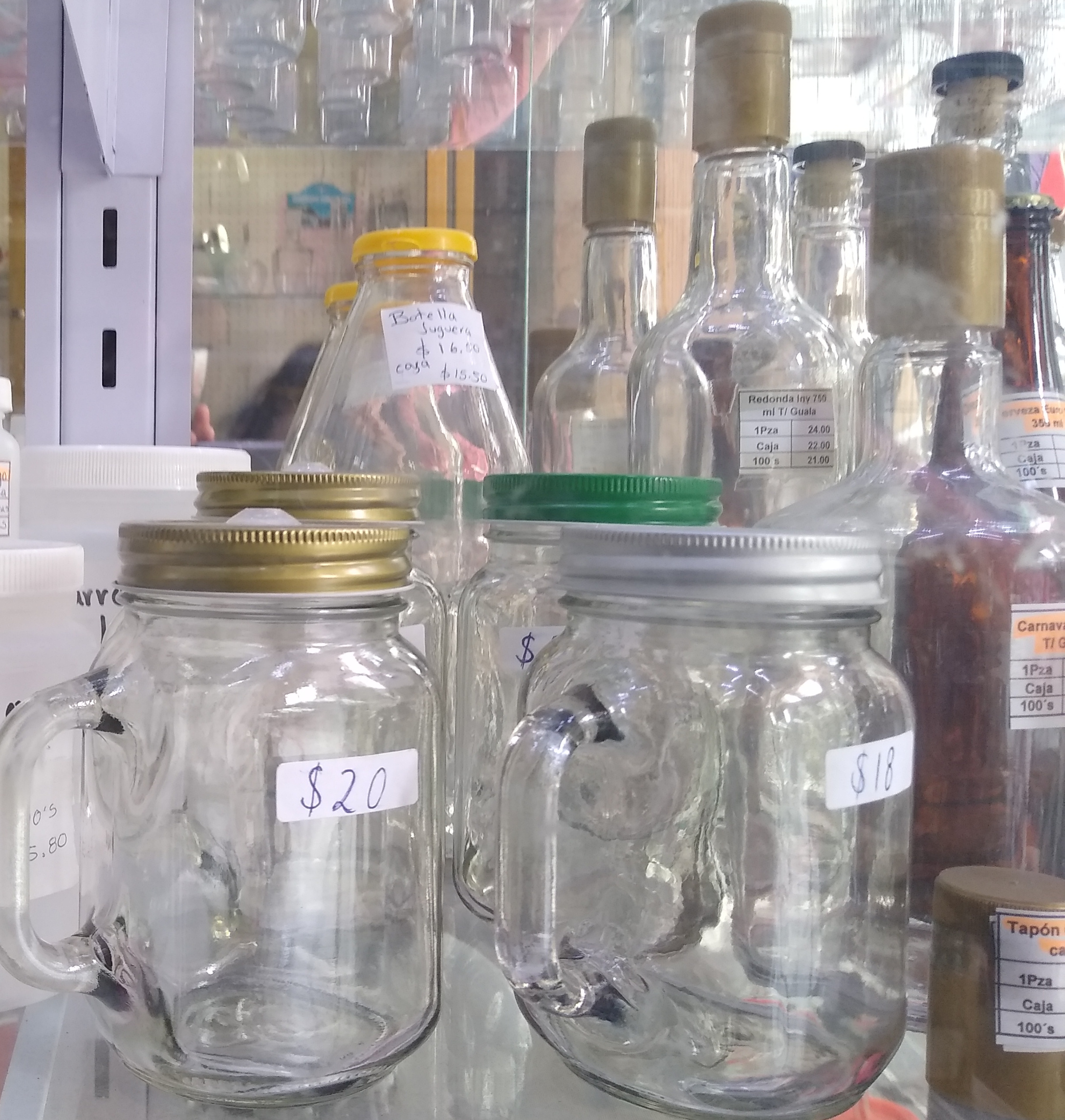 Tarros, frascos y botellas de Vidrio