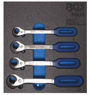 Bandeja para carro 1/6: llave de carraca | 4 piezas