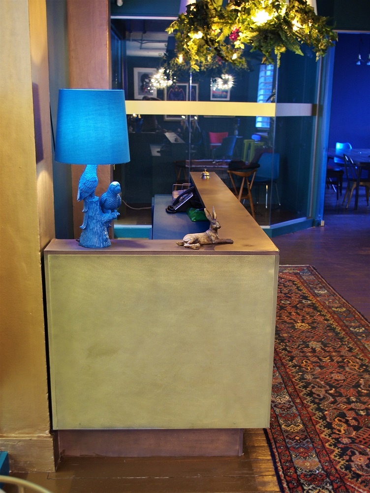 Bronze reception desk