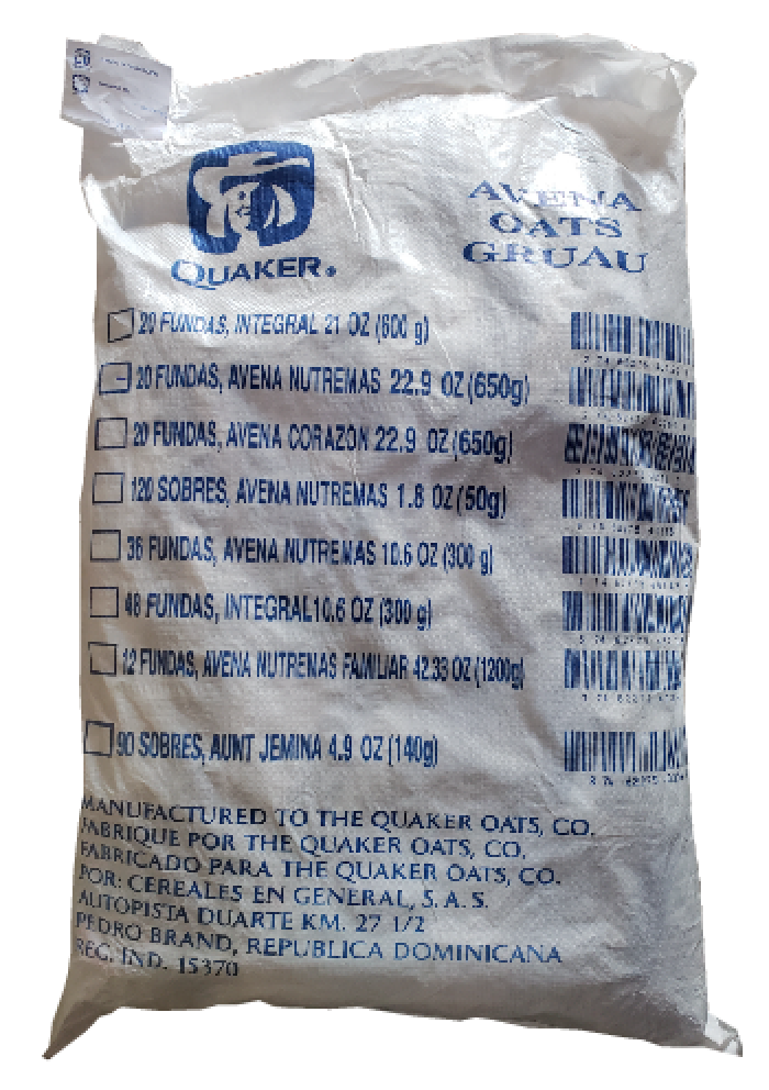 Avena Quaker 20/650 grs
Código: 2145