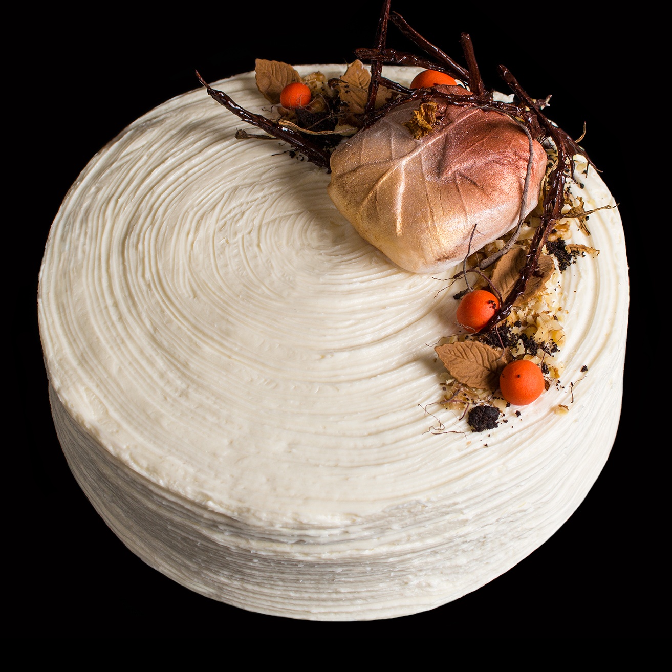 Kek Lobak Merah
Pan de zanahoria y nuez con betún de queso con cítricos