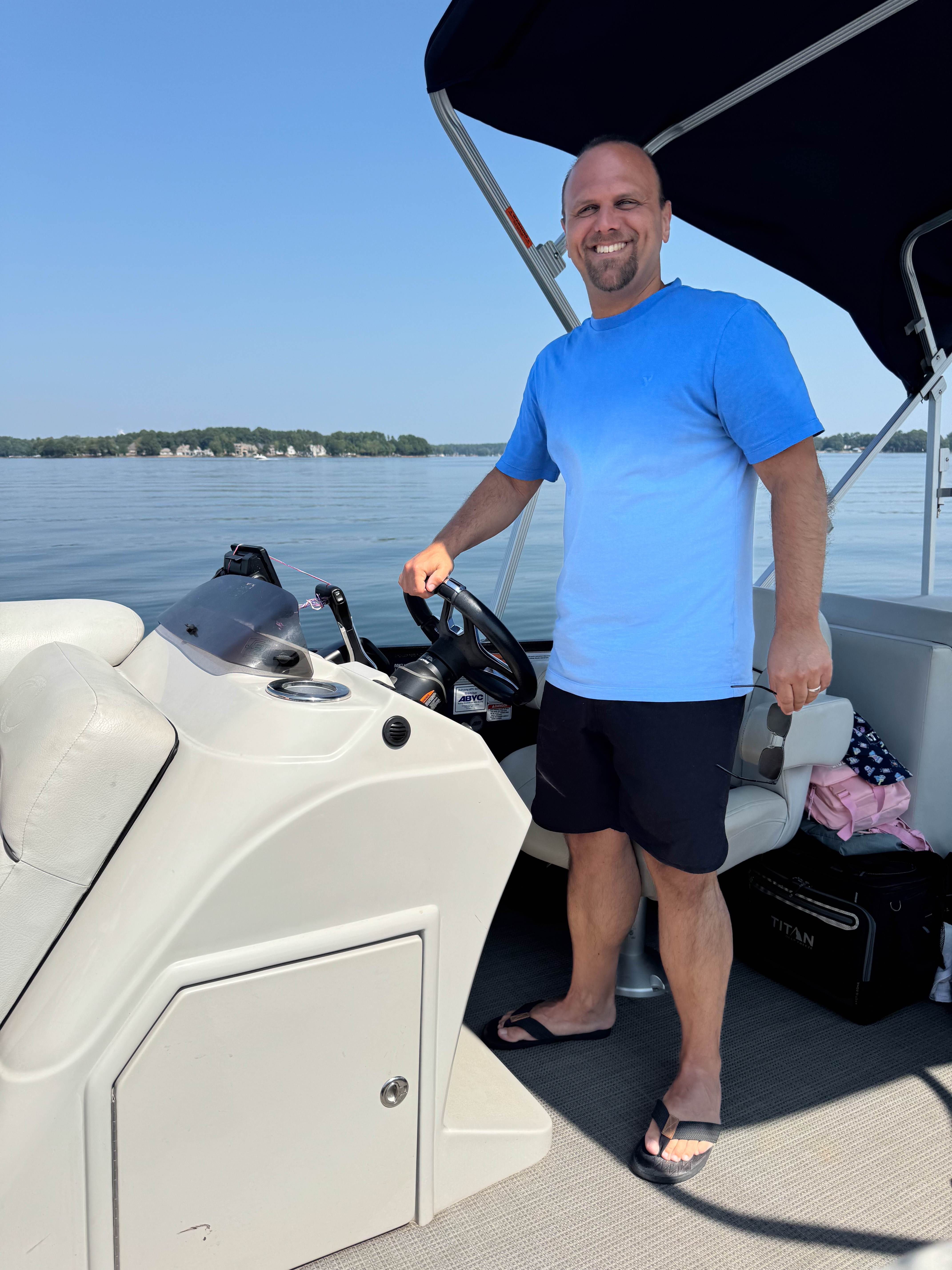 We took a boat out on Lake Norman