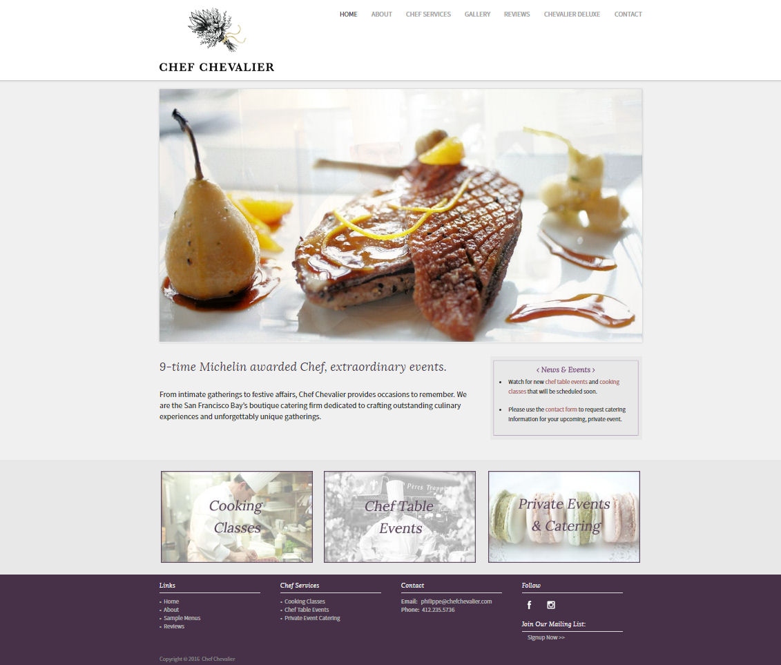 Chef Chevalier Website