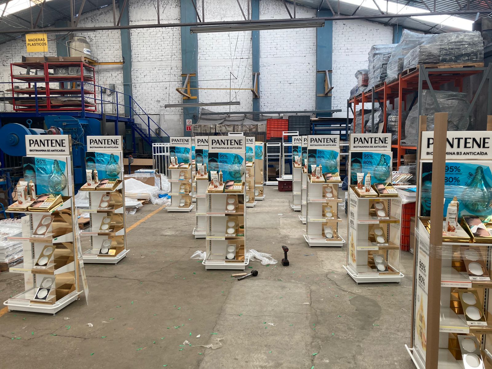 Recepción moderna de BeCeFe con diseño elegante, estanterías de productos iluminadas, grandes ventanales y plantas decorativas.