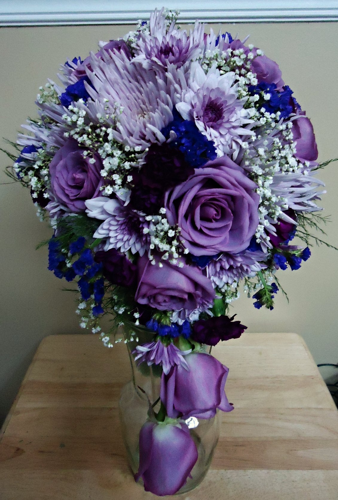&quot;FRESH&quot;  Cascading Bouquet
(Lavender &amp; Purple)
       $175.00