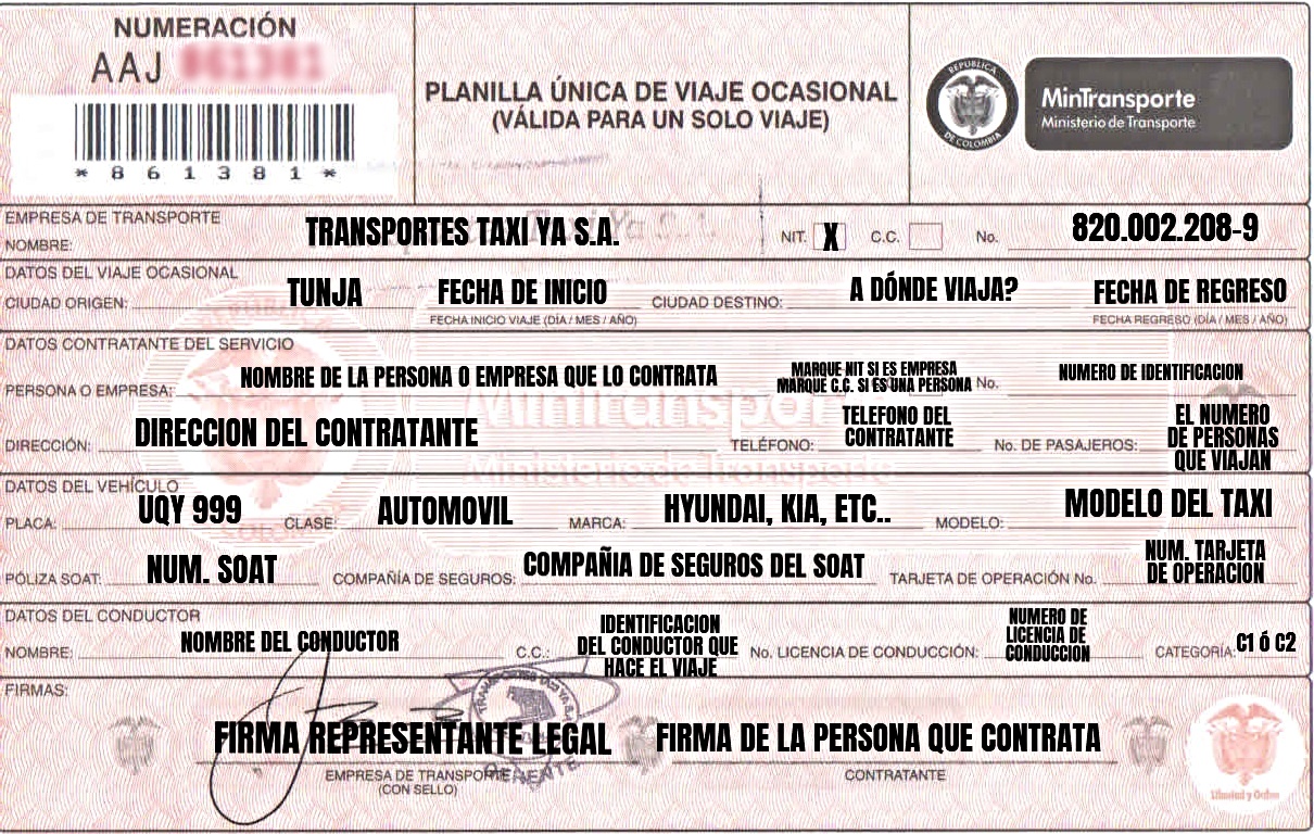 FORMA DE DILIGENCIAR UNA PLANILLA DE VIAJE FORMA DE DILIGENCIAR UNA PLANILLA DE VIAJE
