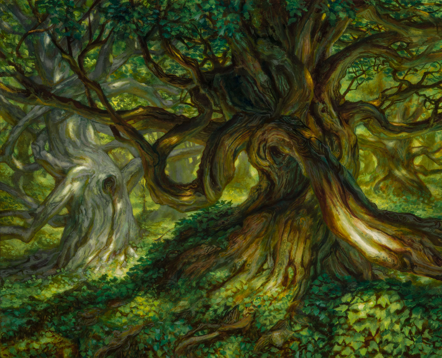 Greenwood the Great
16" x 20"  Oil on Panel  2023
Used on a Magic:The Gathering card for Bloomburrow set
collection of the artist